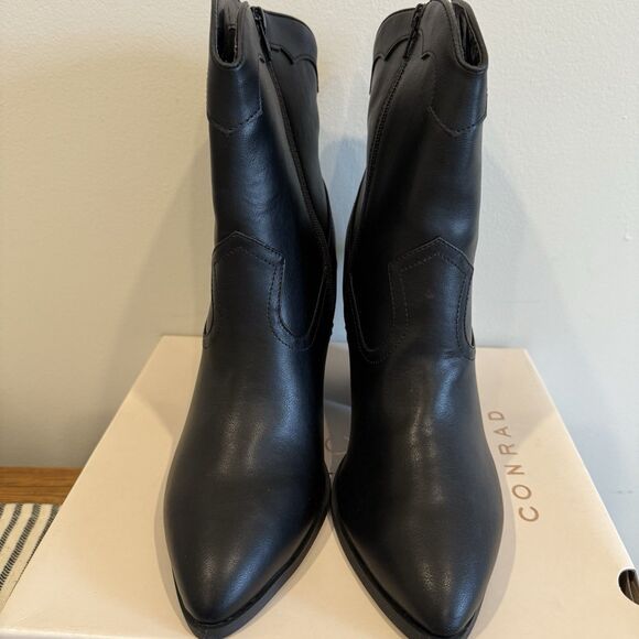 NIB Lauren Conrad Maxilla Black Western Ankle Boots Women's 9.5 Memory Foam Read - Picture 4 of 11